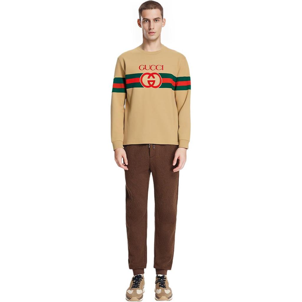 GUCCI Sweatshirts Men's Yellow Crew Neck Moderate Regular 581903-XJET2-2094