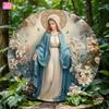 Metal Tin Sign Virgin Mary Wall Art Vintage Retro Outdoor Garden Decor