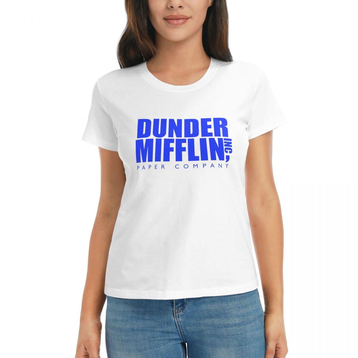 

Women TShirt Dunder Mifflin Logo Summer Short Sleeve Tees Round Neck Cotton T Shirts Clothes Tops Streetwear S