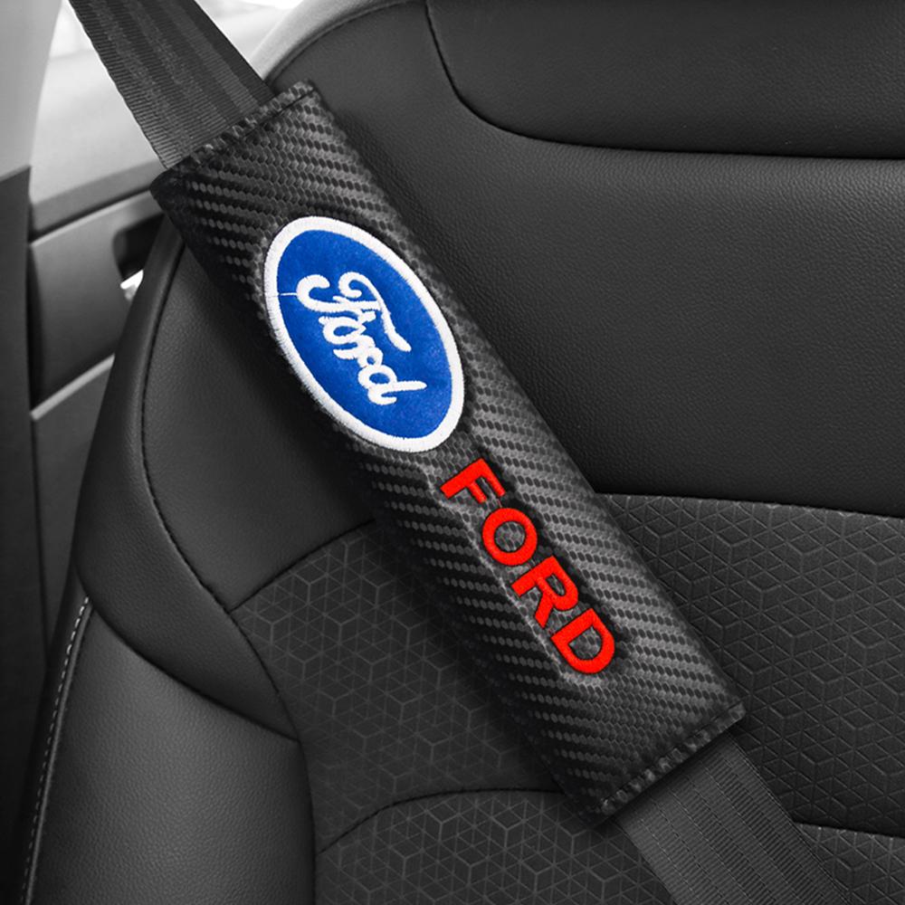 For Ford F MK42Pcs PU Leather Car Seat Belts Cover Universal Auto Interior Decor Shoulder Protection For Ford Focus mk2 mk3 Fiesta mk7 Ranger