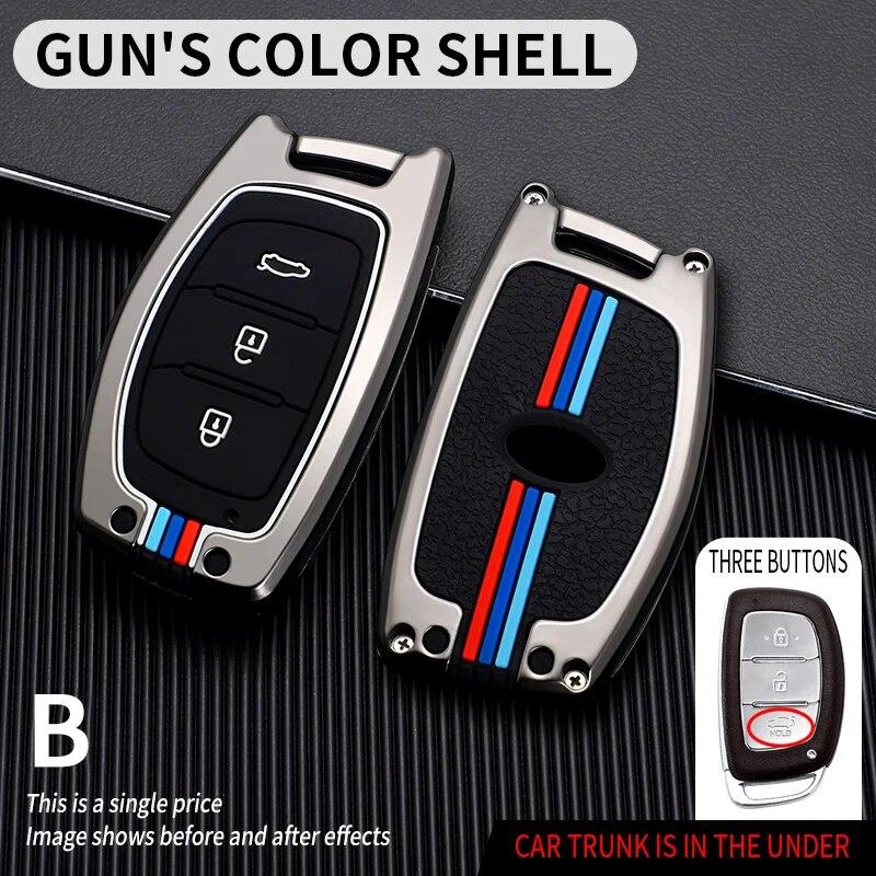 Zinc Alloy Car Fob Key Case Cover For Hyundai Tucson Creta Ix25 Ix35 I10 I20 Ix20 HB20 Elantra Sonata 2015 2016 2017 2018