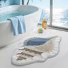 Non Slip Washable Absorbent Fluffy Bath Mat Irregular Conch Seashell Coastal Rug Bathroom Beach House Entrance Home Decor