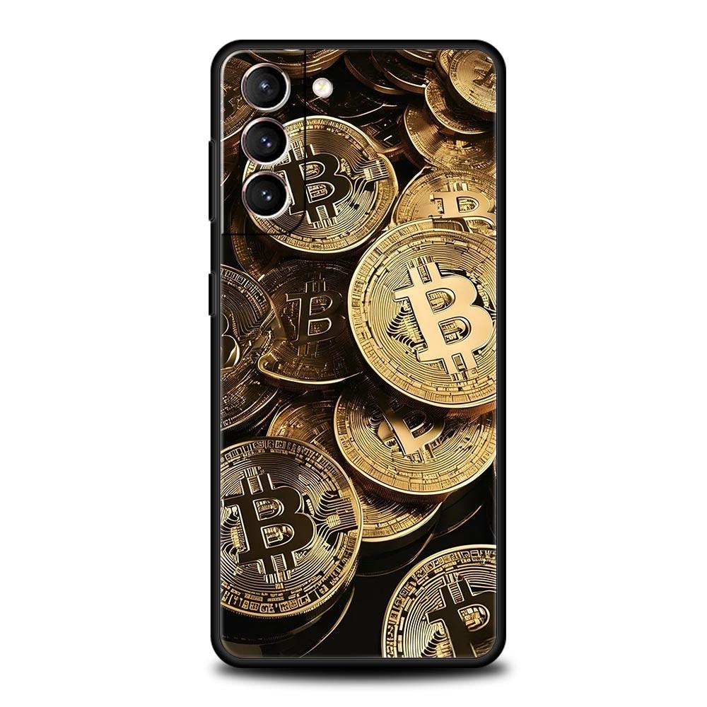Luxus Bitcoin B Handyhülle für Samsung Galaxy S25 Edge S24 S23 S22 S21 Ultra S20 FE 5G S10 S10E S9 Plus Weiche TPU-Abdeckung
