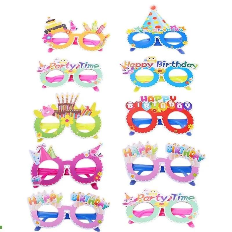 10pcs Birthday Party Paper Glasses Kids Fun Novelty Eyewear Assorted Styles Randomly Selected for Celebrations and Events