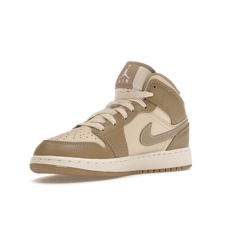 Air Jordan Retro 1 Mid GS Legend Light Brown Kids Sneakers Khaki Phantom Legend-Pink HF4781-203