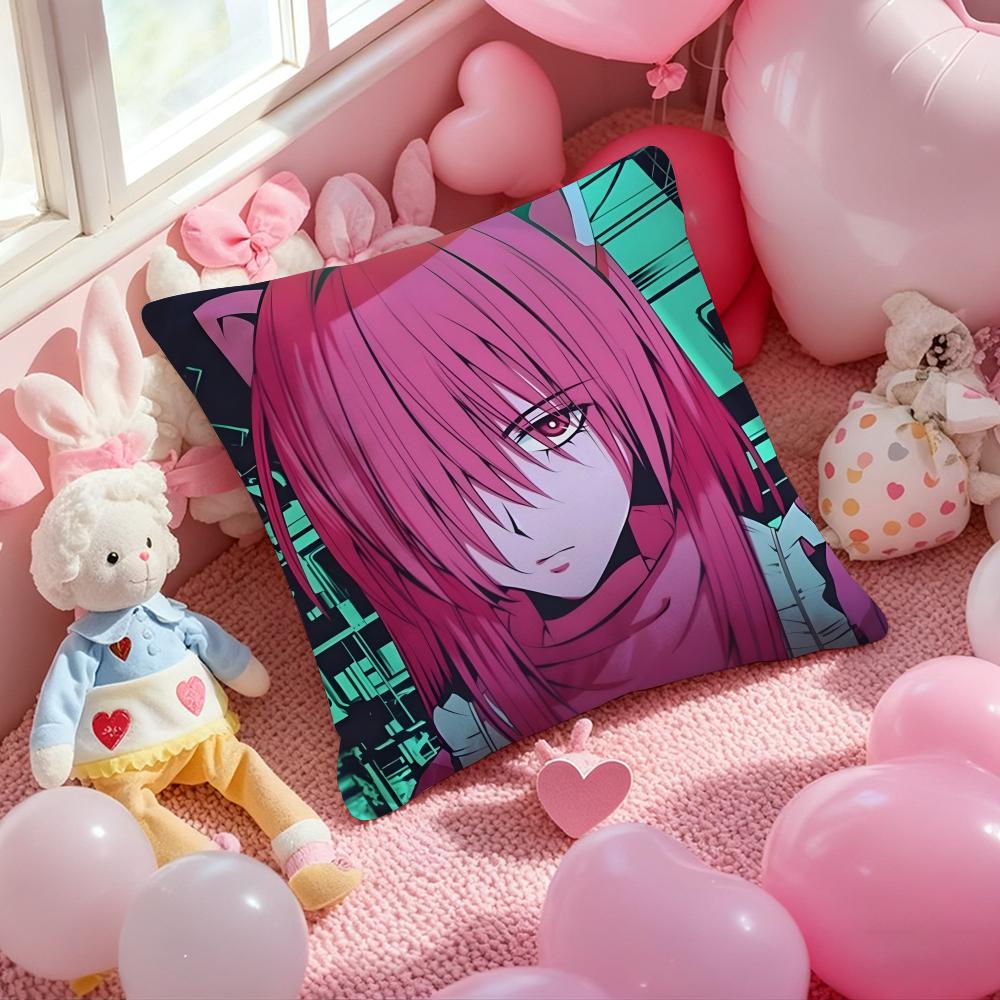 Anime E-Elfen L-Lied Cushion Cover Pattern Printed Pillowcase for Living Room Sofa Cushion Cover & Bedroom Decor