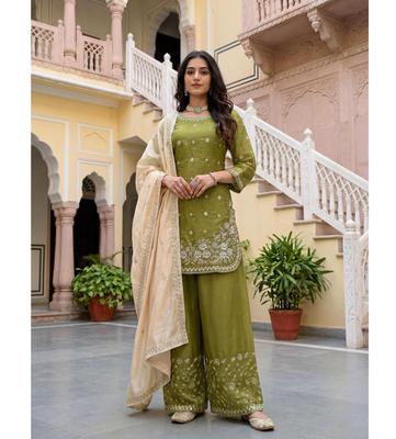 Designer Palzoo Set Elegante Ethnische Kleidung Damen Salwar Kameez Bollywood Pakistanischer Anzug