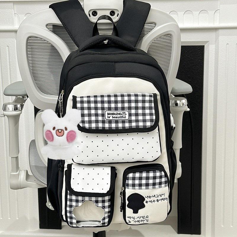 Schoolbag New Schoolbag High Value Dopamine Cute Girl Backpack Campus Junior High School High School Students Large Capacity Backpack