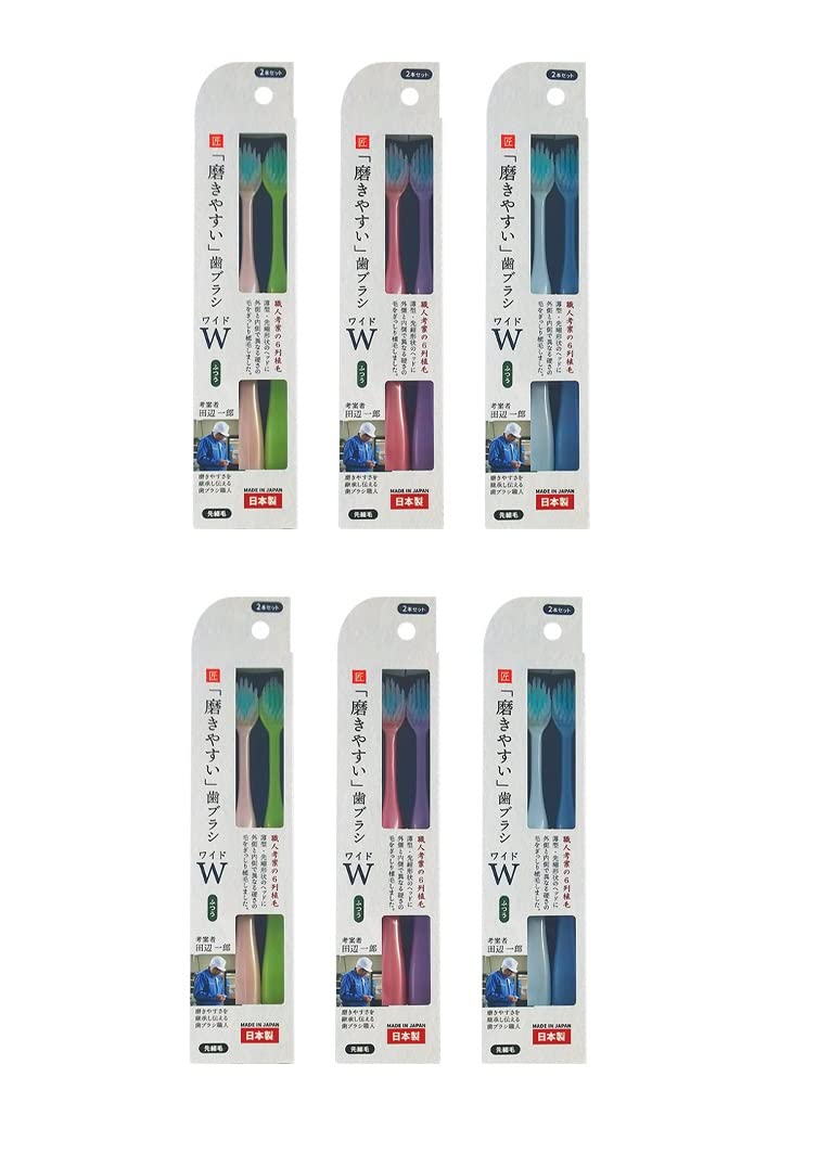

[Great value 6-piece set] Toothbrush craftsman Ichiro Tanabe s LT-55 [Easy to brush] Wide (regular) toothbrush, 2 pieces x 6 pieces