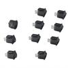 10PCS New 23mm Diameter 12V Lip Small Round Rocker Switch Black 2 Pin ON-OFF
