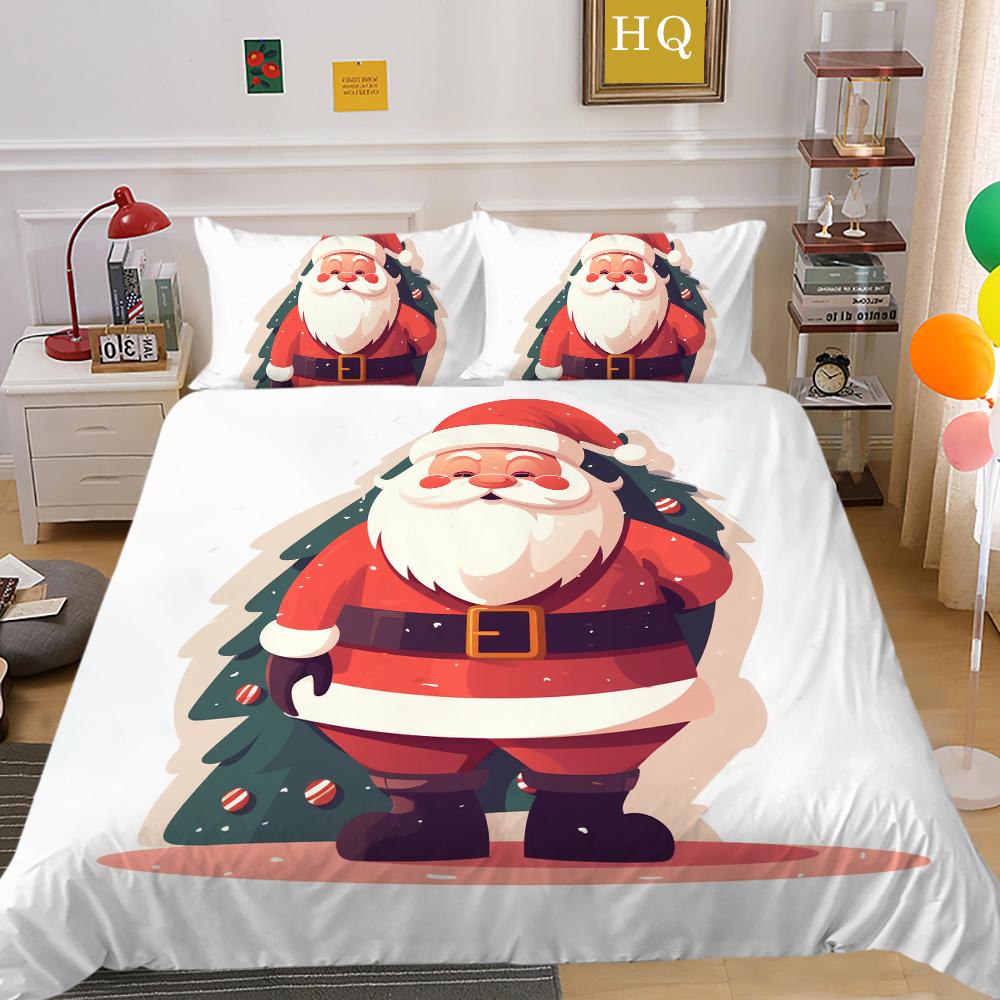 Świąteczne drukowanie 3D na pościel w pełnym rozmiarze zestaw poszewek na kołdrę z mikrofibry dla dzieci Highend narzuty