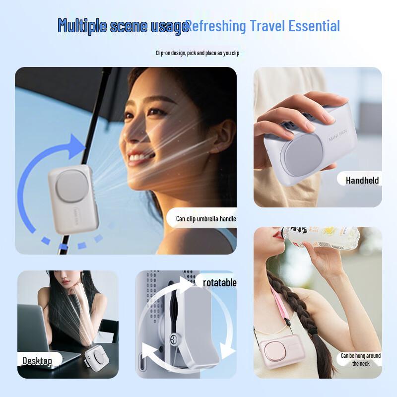 Portable Rechargeable USB Clip Fan