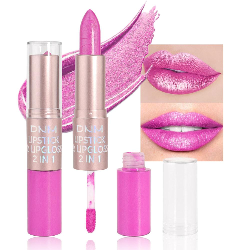 Duo-Forma Rossetto e Lucidalabbra Rossetto Idratante Non Scivoloso Rossetto Liquido a Lunga Tenuta e Resistente al Colore