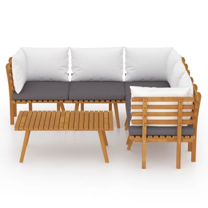 VidaXL Garden Lounge Set 6 Pcs with Cushions Solid Acacia Wood, 62.4kg