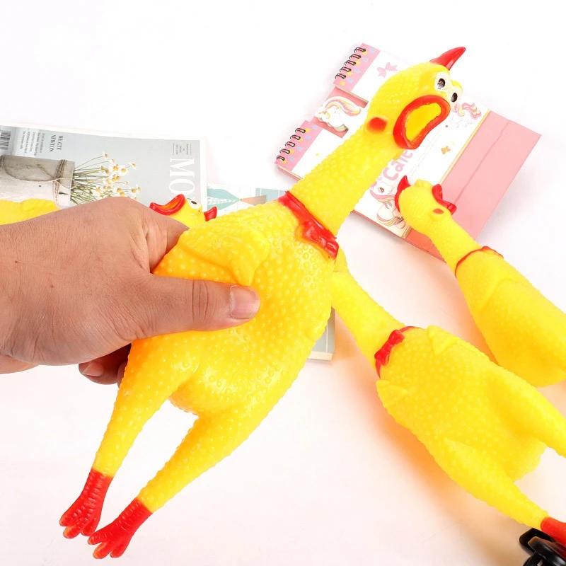 Funny Screaming Chicken Pet Dog Chew Toys Squeeze Sound Molar Chew Toys for Small Medium Large Dogs Chicken Pet Dog Toy Puppy St Practical Use