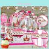 Wreath Unicorn Kids Birthday Party Supplies Magical Tableware Plates Cups Forks Napkins And Gifts