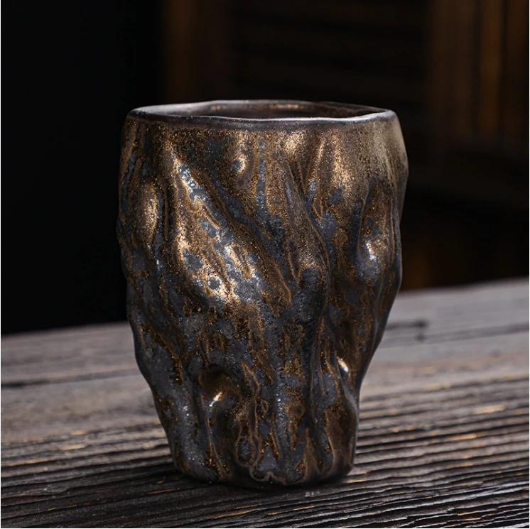 

Грубая керамика, чайные чашки, каменные кофейные кружки, японские ретро-чайные сервизы, чашки для украшения кухонного бара, кружки для украшения рабочего стола в гостиной 150ml