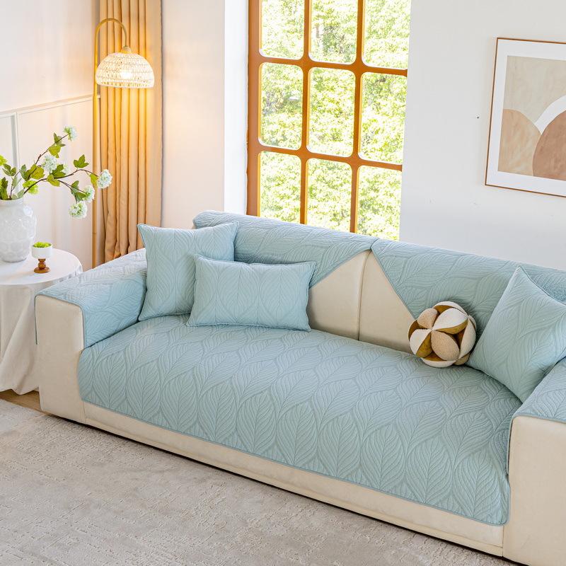 Pure Cotton Sofa Cushion Universal In All Seasons  New Fixed Non-Slip Cover Light Luxury High-End Feeling Cloth Towel Seat Cushion