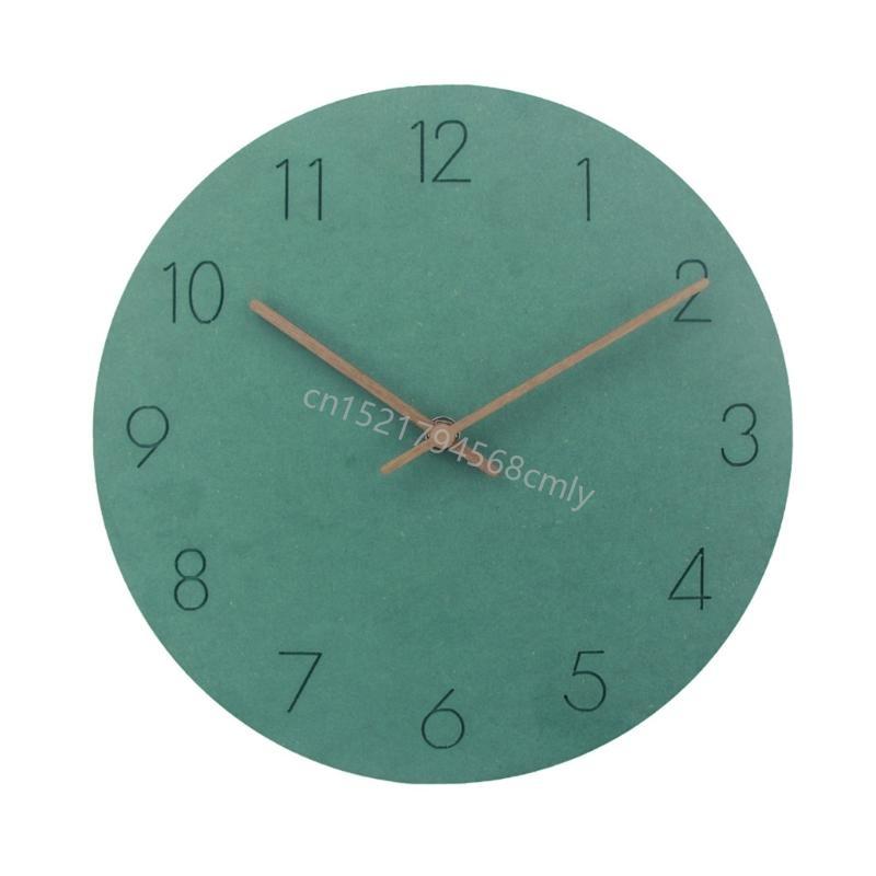 Stille Wanduhr ohne Ticken Holz Dekorative Wanduhr Batteriebetrieben 6XDE