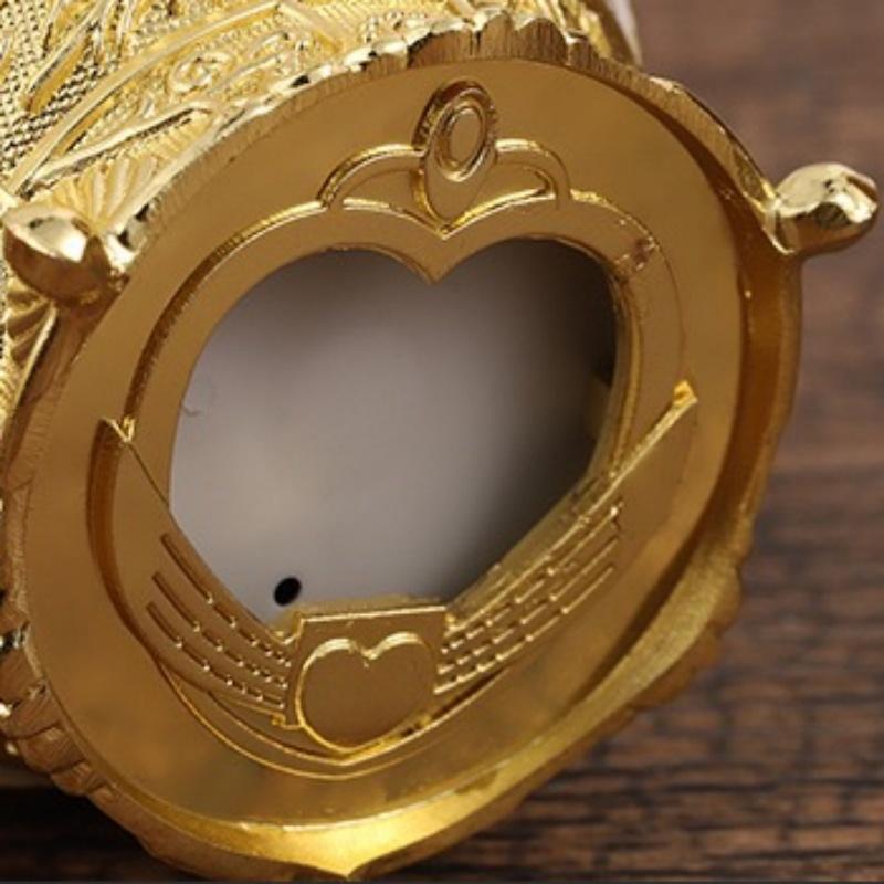 Automatic Push-Type Toothpick Box Engraving Rose Alloy Platinum Toothpick Organizer Holder European Style Decoration Unique Gift