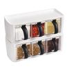 2pcs 3 Grids Seasoning Container Set With Lid And Spoon Condiment Storage Jars  For Kitchen
