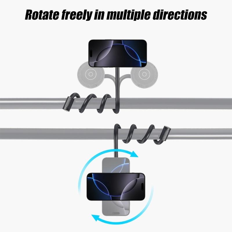 Flexible 360 Camera Mount Adjustable Clamp for Osmo360 Action Cameras Tripods Holder