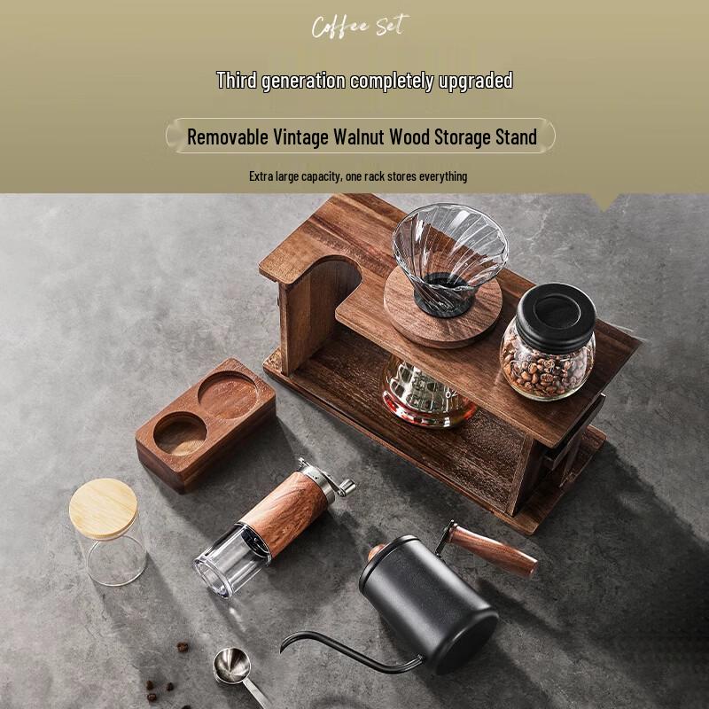 Transparent Cloud Pour-Over Coffee Set with Wooden Stand