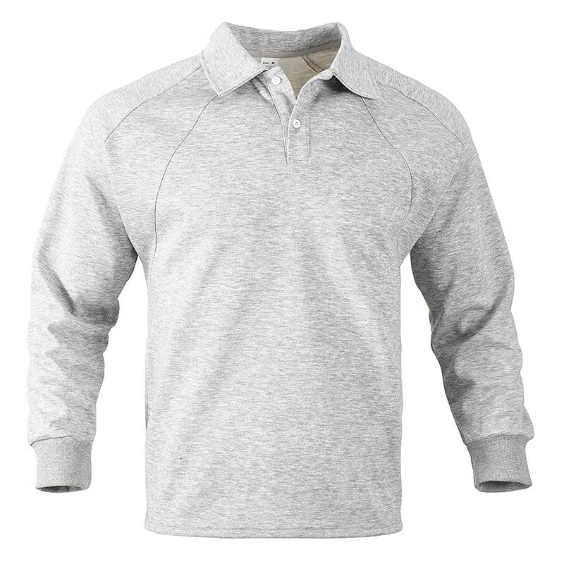 Men's American-Style Heavyweight Hoodie – Casual Lapel, Solid Color, Long Sleeve, for Spring and Autumn.