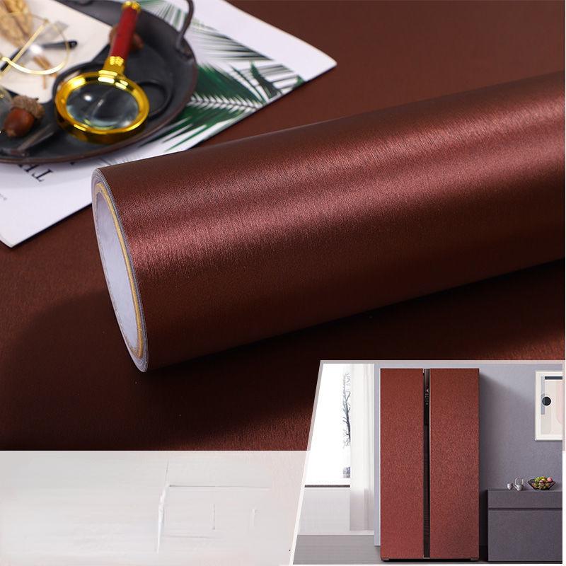 Thickened Brushed Metal Sticker Stainless Steel Kitchen Cabinet Refrigerator Self-adhesive Wallpaper Waterproof Home Decoration