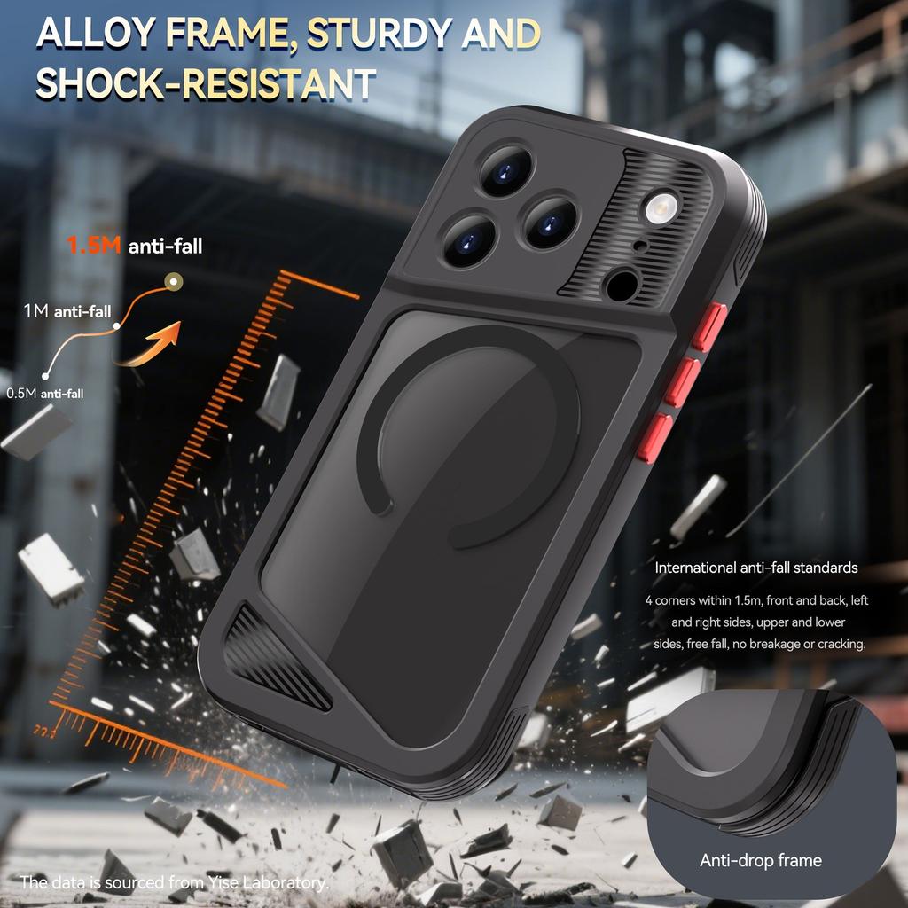 For IPhone 17 Pro Max 17Pro Air IP68 Waterproof Protection Case Shockproof Magnetic Cover PET Screen Protector Aluminum Bumper