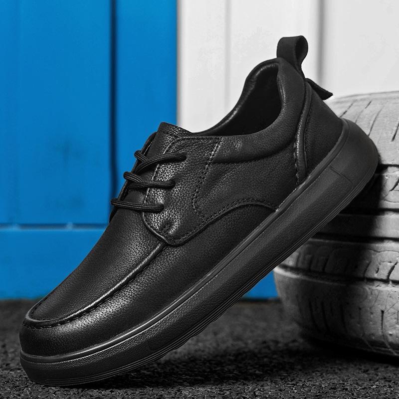 Men's 2025 Slip-On Leather Casual Shoes - Top Layer Cowhide, Perfect for Spring, Summer & Autumn Driving