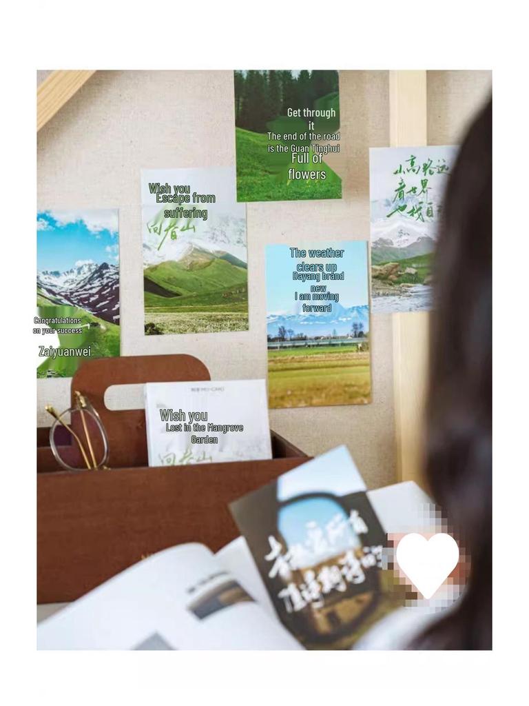 Spring Mountain Escape Postcard Set: 30 Sheets of Inspirational Scenery & Text