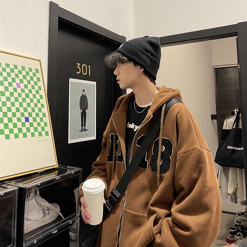 Oversized Men's Cardigan Hoodie - Spring & Autumn Trendy Design Jacket