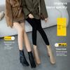 Women's Faux Transparent Gray Thick Velvet Leggings for Fall & Winter