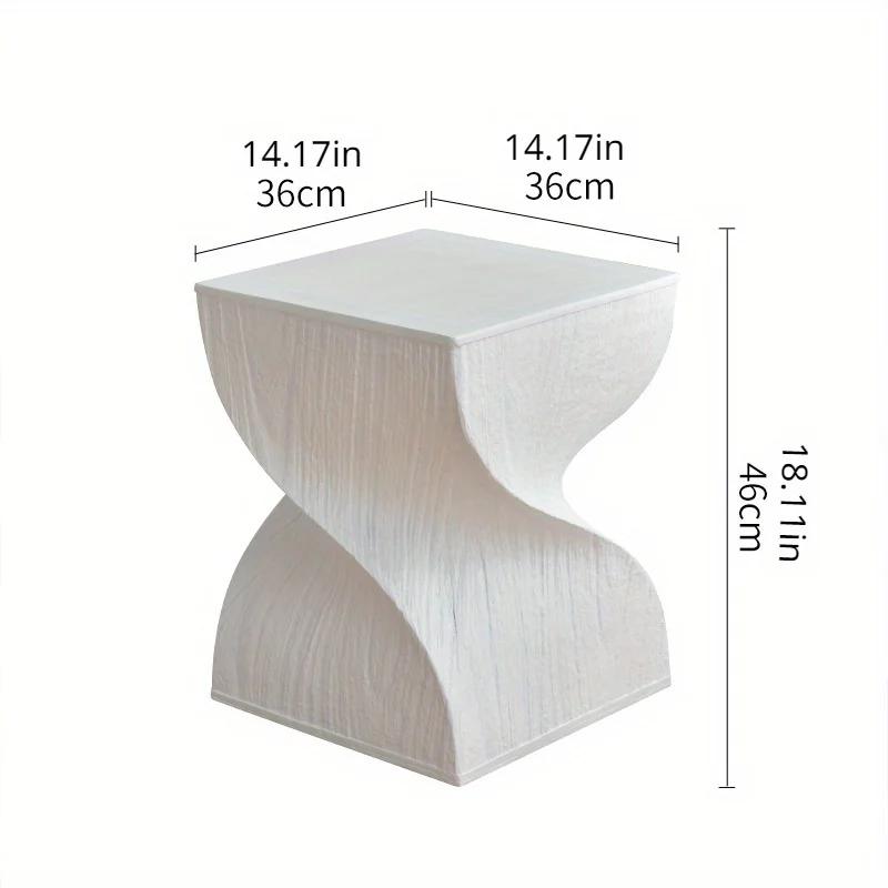 Nordic Coffee Table Imitation Wood Grain Edge Table Creative Bedroom Bedside Table Office Decorative Side Table Oxide Material