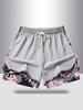Women's Summer Double Layer Camo Sports Shorts - Quick-Dry Mesh with Pockets