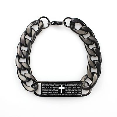 Bracelets Men's Minimalist Titanium Steel Bracelet Bible Cross Bracelet Stainless Steel Tide Men's Hand