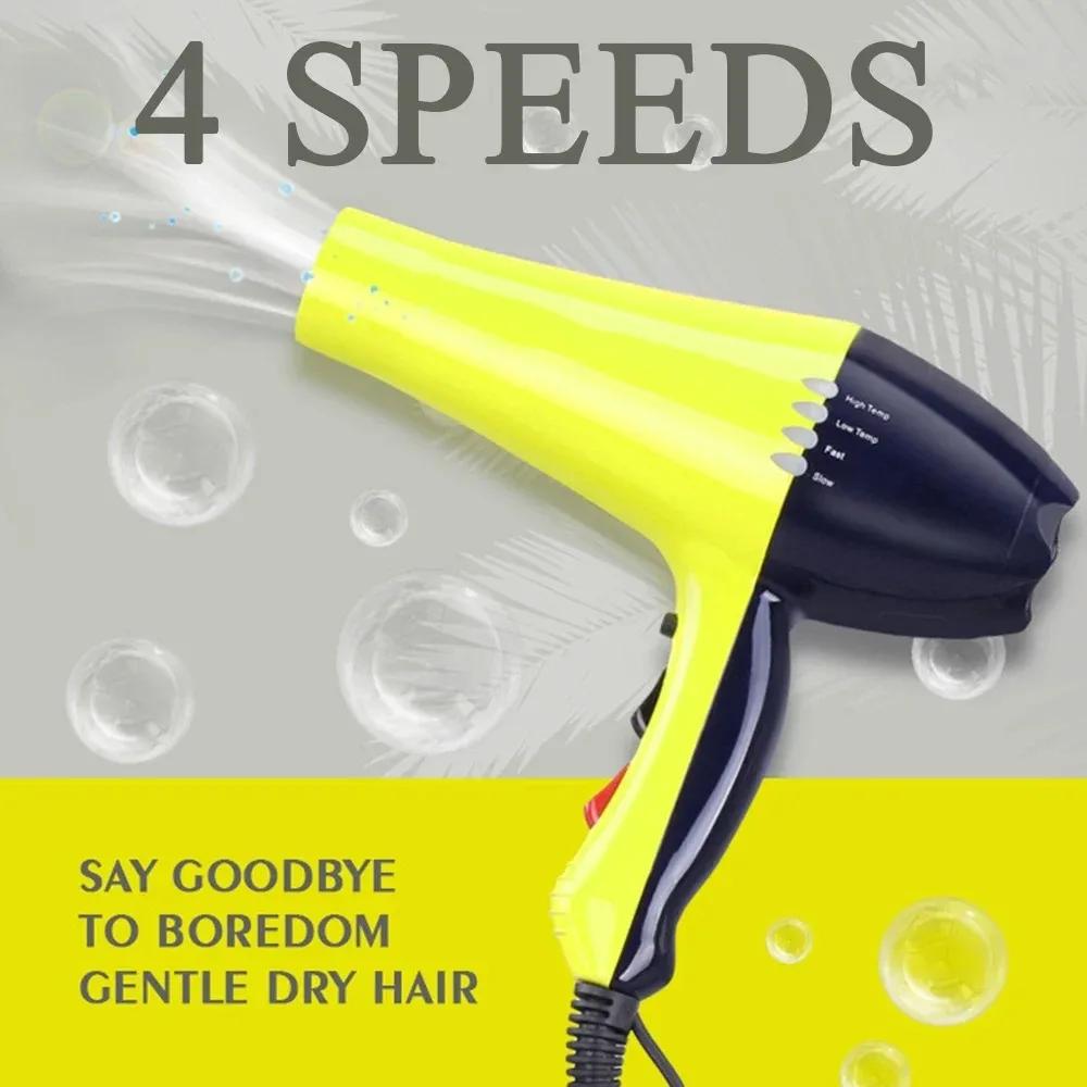 17000RPM High Speed Blow Dryer Super Hair Dryer Negative Ions Strong Wind 6 Gears Low Noise Lightweight Blower 2 Nozzles