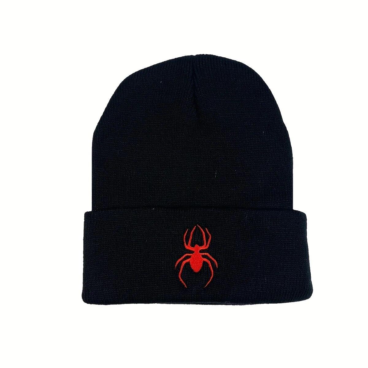New Spider Hats Women Unisex Knitted Beanie Cap Skull Embroidered Cap Bonnet Skullies Cold Caps Boys Gifts Y2k Winter Warm Single code