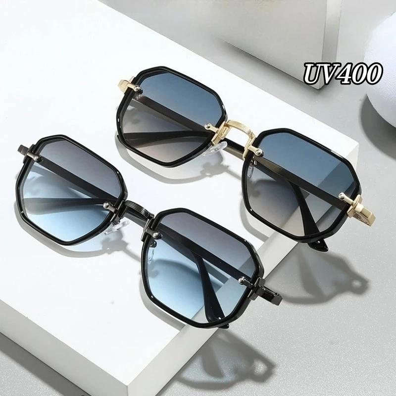 Oversized Retro Punk Sunglasses for men Business Stylish Travel Driving UV400 Protection Plastic Eye-Protecting Sunglasses