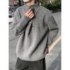 Men's Sophisticated Half-High Neck Button-Up Heavyweight Winter Sweater