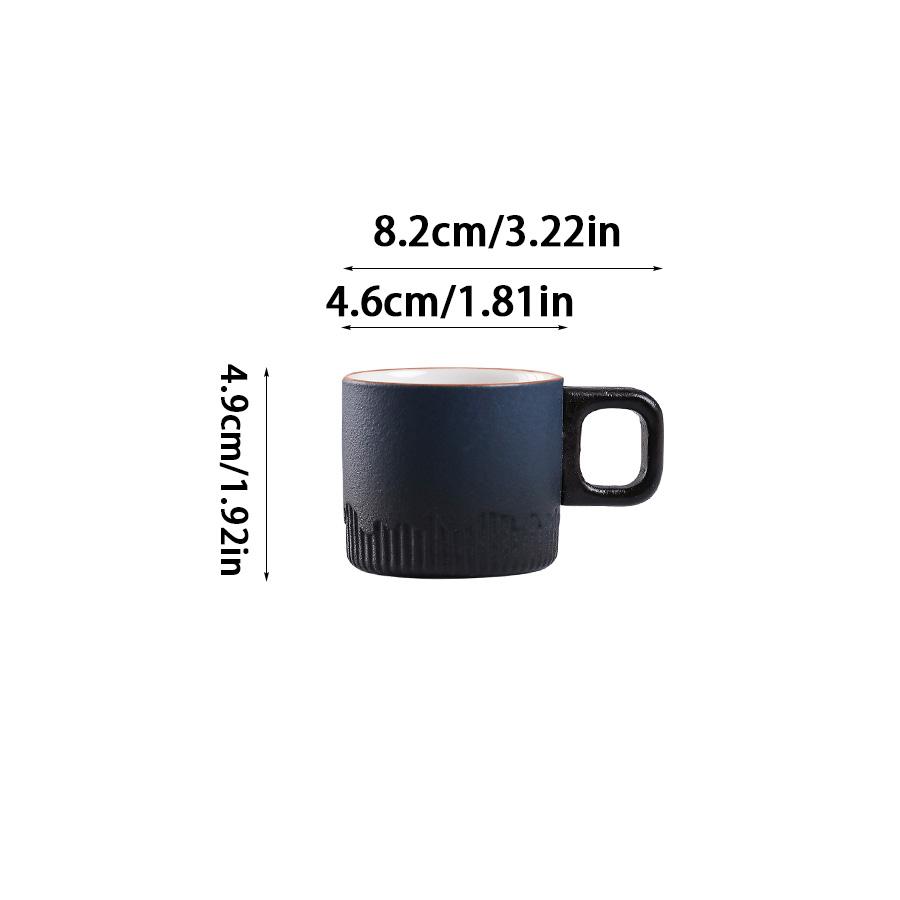 60ml Gradient ceramic tea cup with handle, heat-resistant coffee cup, household hand drawn mini minimalist mug