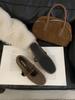Inner Height Increase 4cm Mary Jane Mao Mao Shoes Women's Shoes 2025 New Autumn and Winter Gentle Word with Velvet Bean Shoes
