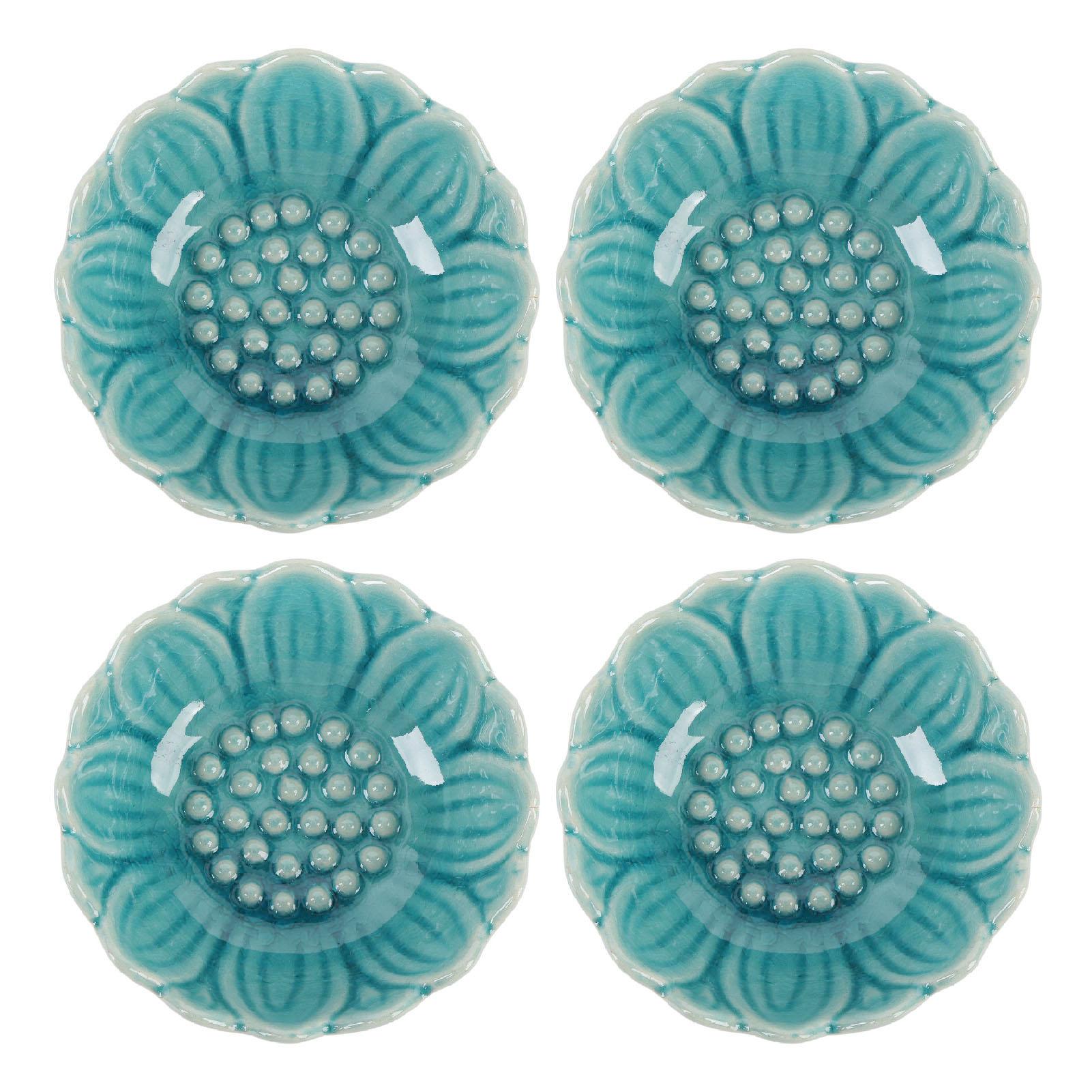 

4 шт. Керамическая чаша для масляной горелки, подогревателя, диффузора, держатель чаши, узор «Кракле», эфирное масло синий