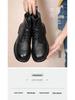 Damskie buty Martin w stylu brytyjskim: Skóra bydlęca licowa, Okrągły nosek, Sznurowane, Niskie, Prawdziwa skóra, Plus aksamit, Miękka podeszwa, Zimowe botki.