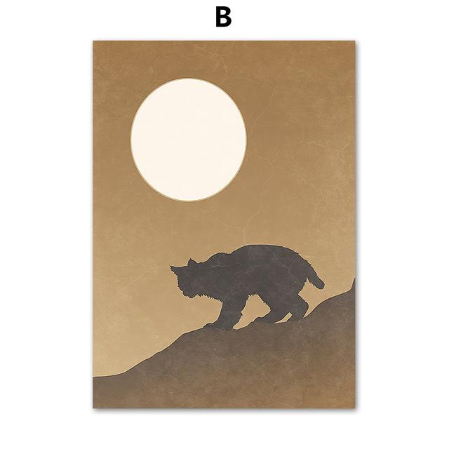 Desert Cowboy Canvas Painting Wall Decoration Sunset Bobcat Posters and Prints Interior Painting No Frame