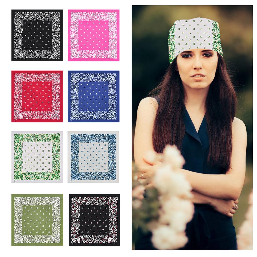 Multiuse Flower Pattern Headscarf for Street Dance Digital Print Head Covering Outdoor Activity Cycling Hiking Headscarf