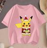 2026 Summer Pikachu 2D Cartoon Print Short Sleeve Tops Teen Casual Fashion Tees Hot Sale