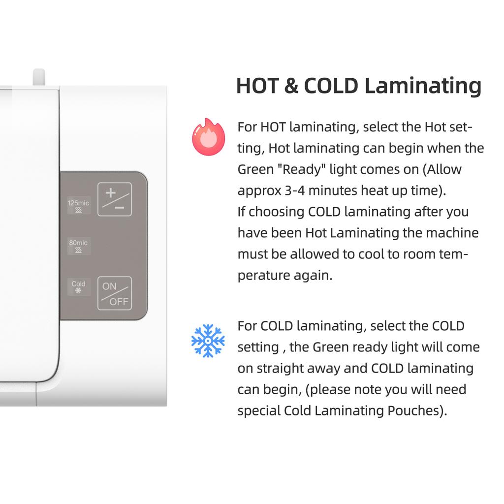 Desktop Laminator Machine Set A3 Size Multifunctional Hot and Cold Lamination 2 Roller System 12.5 Inches Max Width