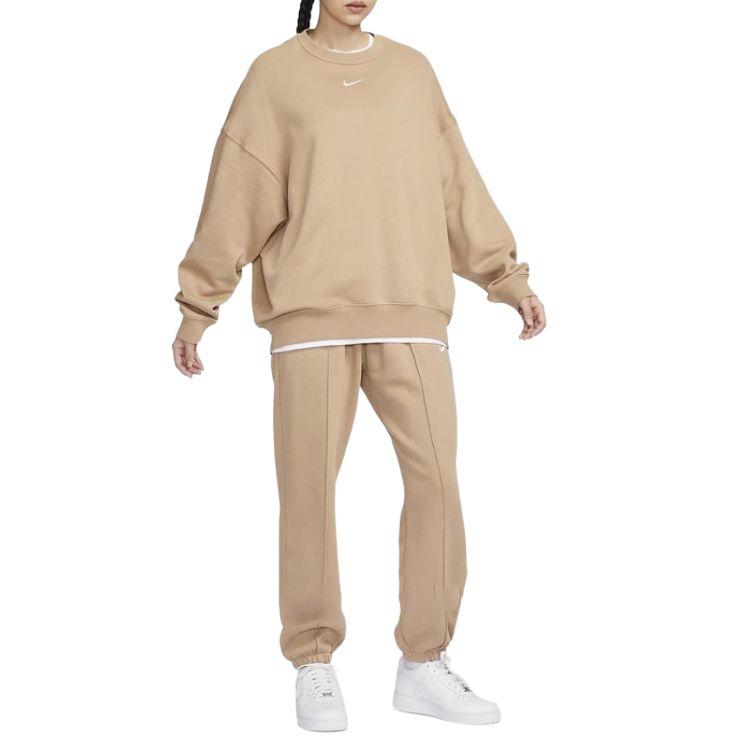 Nike Fleece Crew Neck Warm Pullover Long Sleeve Sweatshirt Women Tops DD5633-200